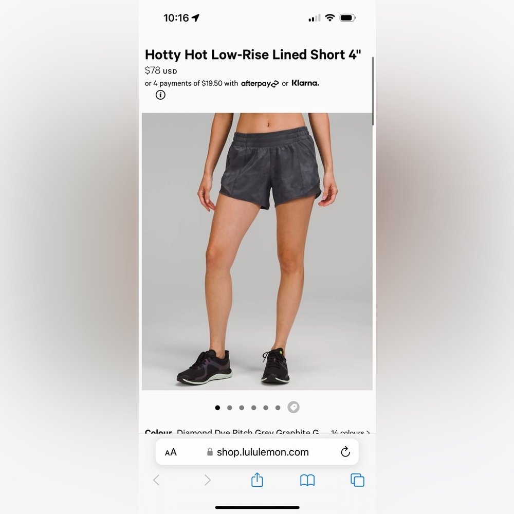 Hotty Hot low-rise lined shorts 4” size 6